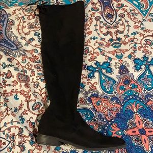 Suede knee high boots